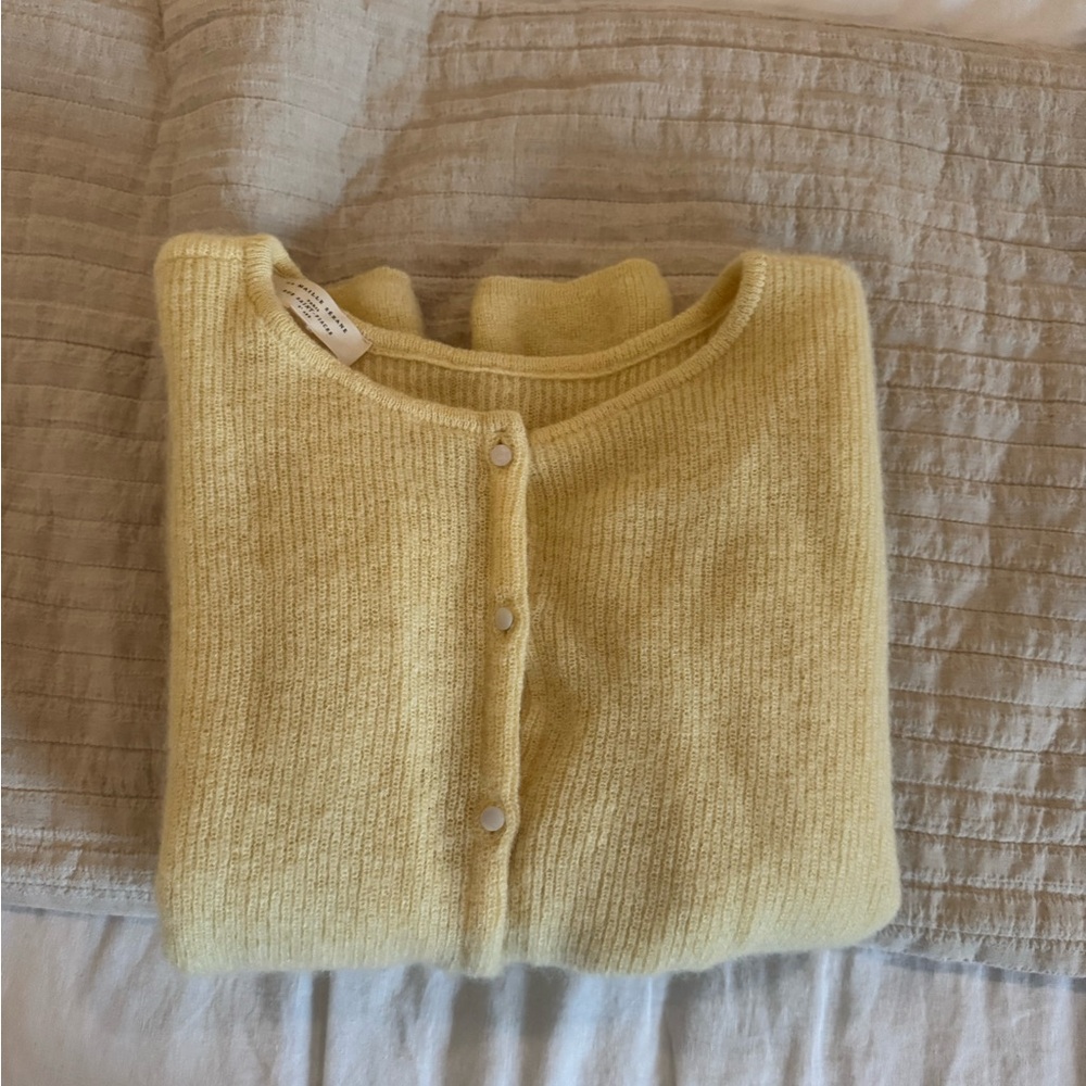 Sezane Butter Yellow Gaspard Cardigan (M)